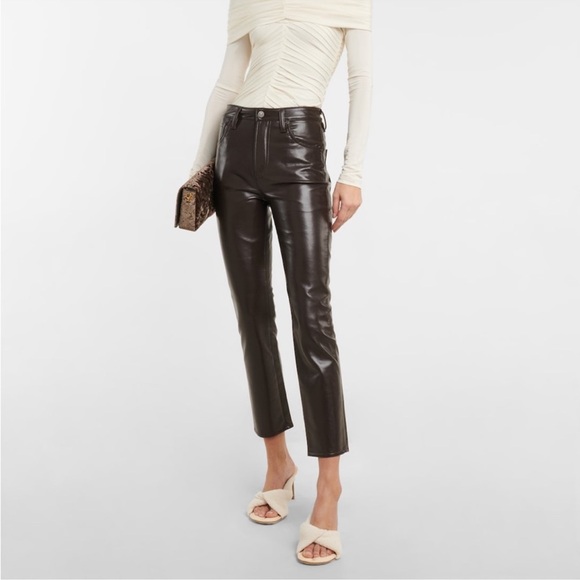 NWT Citizens of Humanity Jolene High Rise Straight Recycled Leather Pants 27 - Picture 1 of 11